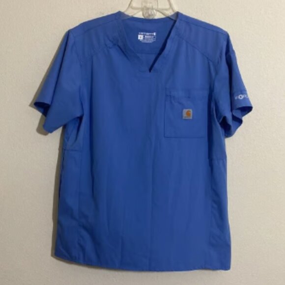 CARHARTT Men's Force Modern Fit Scrub Top BLUE Size S - Picture 1 of 6
